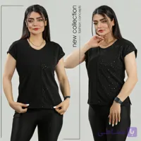 بلوز دخترانه استین سر خود  نیم پولک خاویار