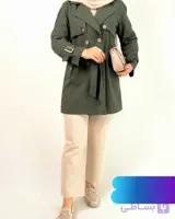 مانتو  دخترانه مدل کمربند دار کتان استامبول کتان شسته شده بدون ابرفت ژوته سه رنگ دو سایز