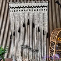 پرده مکرومه دو رنگ با مشکی