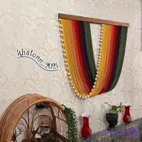 بومریی مکرومه بافی خاتون ۲۰۲۱ قرمز و سبز