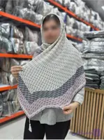 روسری پلیسه صورتی روسری نخی پلیسه طرحدار رنگ صورتی