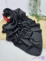 روسری مجلسی کوپرا نگین دار روسری کوپرا مشکی دور عدسی