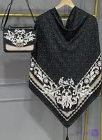 ست کیف و روسری زنانه طرح جدید روشا نسکافه ای روسری زنانه طرح روشا کیفیت عالی کد mo1031