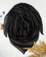 روسری مجلسی دیپلمات قواره دار در رنگ کرم و مشکی
