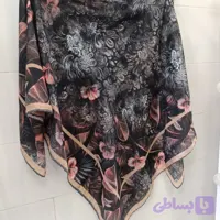 روسری نخی دور دست دوز طرح گل