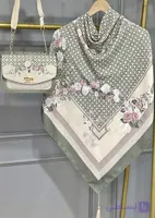 ست کیف و روسری زنانه طرح جدید ال وی ماکان زیتونی روسری زنانه زیتونی کیفیت عالی کد mo1052