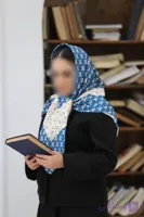 روسری مجلسی ابریشم توییل آبی روسری ابریشم طرح لویی ویتون