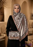 ست کیف و روسری زنانه طرح جدید ریما موکا روسری زنانه موکا کیفیت عالی کد mo1059