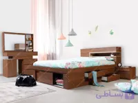 سرویس خواب دونفره مدرن کمد دار کالج | سفارش سرویس خواب از کارخانه