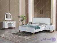 سرویس خواب سفید چوبی دونفره راشا - مناسب عروس با اقساط بدون سود