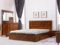 خرید سرویس خواب دونفره با روکش چوب کلاسیک یادگار | با اقساط 2 ساله