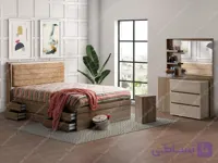 سرویس خواب دونفره ام دی اف نسکافه ای منچستر | خرید با اقساط بدون سود