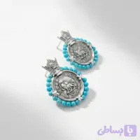 گوشواره نقره سکه تاج