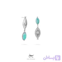 گوشواره نقره آمازونیت چشم و درفش