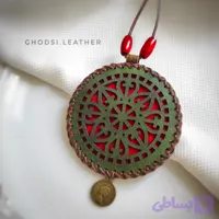کیف دعا و حرز چرم طبیعی گاوی گردنبند سنتی دست دوز کد 38