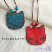 کیف دعا و حرز چرم طبیعی مدل گربه دست دوز