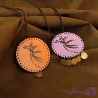 کیف حرز و دعا چرم طبیعی مدل گرد دست دوز کد 4