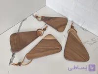 ست ۴ تایی تخته سرو مثلثی چوبی دستساز گردو کد483
