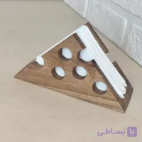 جادستمالی چوبی رومیزی مثلثی طرح پنیر گردو کد436