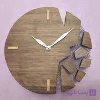 ساعت دیواری چوب و فلز دستساز گردو کد 420