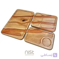 سینی قهوه چوبی و رزینی مدل توسکا کاراملی ابری - کد ۰۰۰۴