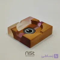 زیرسیگاری چوب توسکا و رزین صورتی شفاف_کد۰۰۱۰