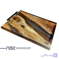سینی چوبی و رزینی مدل سنجد دودی کد 002
