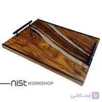 سینی چوبی و رزینی مدل سنجد دودی کد 004