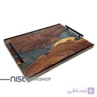 سینی چوبی و رزینی مدل کهور دودی