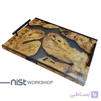 سینی چوبی و رزینی مدل ممرز دودی با کد MS_dudi0001