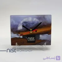 ساعت رومیزی چوب سنجد و رزین بنفش ابروبادی اکلیلی -کد۰۰۱۰