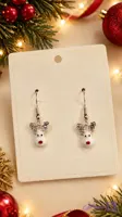 گوشواره کریسمسی وارداتی طرح گوزن مینا کاری کد30