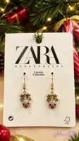 گوشواره کریسمسی وارداتی طرح آویز گوزن پر نگین کد 26