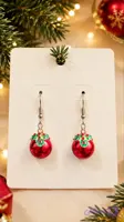 گوشواره کریسمسی وارداتی طرح گوی کریسمسی کد 31