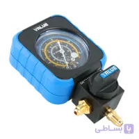 گیج منیفولد تکی شارژ گاز نیم دور آبی فشار پایین برند والیو VALUE مدل VRM1-B-0404