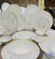 سرویس آرکوپال ۵۲ پارچه فلاور طوسی همراه صدفی