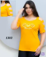 تیشرت زنانه استین پله ای جنس سوپر نخ در دوسایز