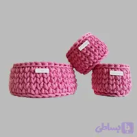 سبد قلاب بافی تریکو کد 898556 مجموعه 3 عددی