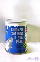 کنسرو پته گوشت مرغ و سالمون و گوشت گوساله مخصوص گربه بالغ دی پی اس۴۰۰ گرمی
