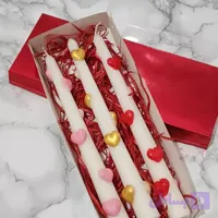 پک شمع قلب قلمی