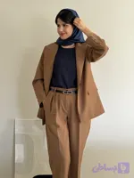 کت‌و‌شلوار قهوه ای شکلاتی آستر کشی شده