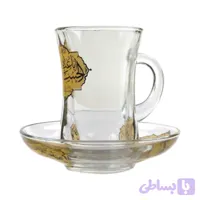 استکان و نعلبکی کمرباریک دسته دار یا اباعبدالله الحسین-6تایی-12پارچه کد 102545