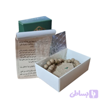 مهر تربت کربلا طرح دخیل بسته بندی جعبه مقوایی سبز همراه با تسبیح و حرز کد 10485803