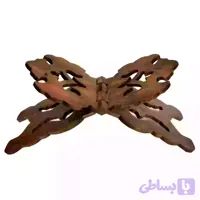 رحل قرآن چوبی قهوه ای طرح پروانه اندازه 17در47سانت کد 104047