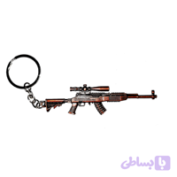 جاکلیدی جنگی متوسط طرح اسلحه یا تفنگ قنداق دار برنزی 10476104