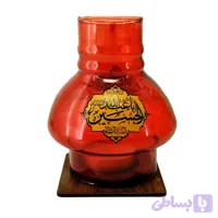 10266702-جاشمعی پایه چوبی مذهبی طرح یا اباالفضل و یا اباعبدالله قرمز