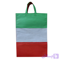 ساک دستی سوزنی دسته دار بزرگ طرح پرچم ایران پارچه اسپان کد 10484806