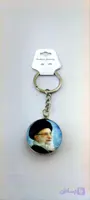 جاکلیدی مذهبی کریستالی دایره ای قطر 3سانت طرح رهبری و شهید سلیمانی کد 1036002