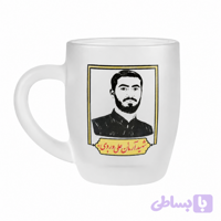 لیوان شیشه ای دسته دار ارتفاع 9.5 قطر دهانه 8-ماگ مات شهدایی طرح شهید آرمان علی وردی کد 10482402