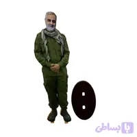 سردار با لباس نظامی سبز و چفیه به گردن-استند کوچک رومیزی کد 20700634